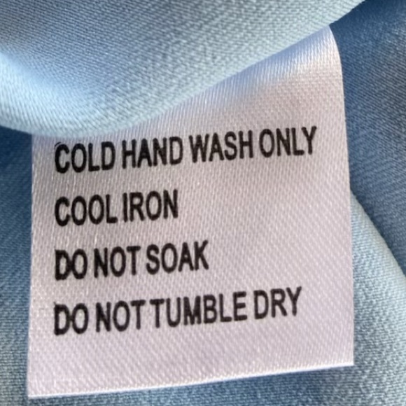 NWT Beginning Boutique Between Us Dress Light Blue Satin Slip Runs Small Size 6 - Picture 10 of 14